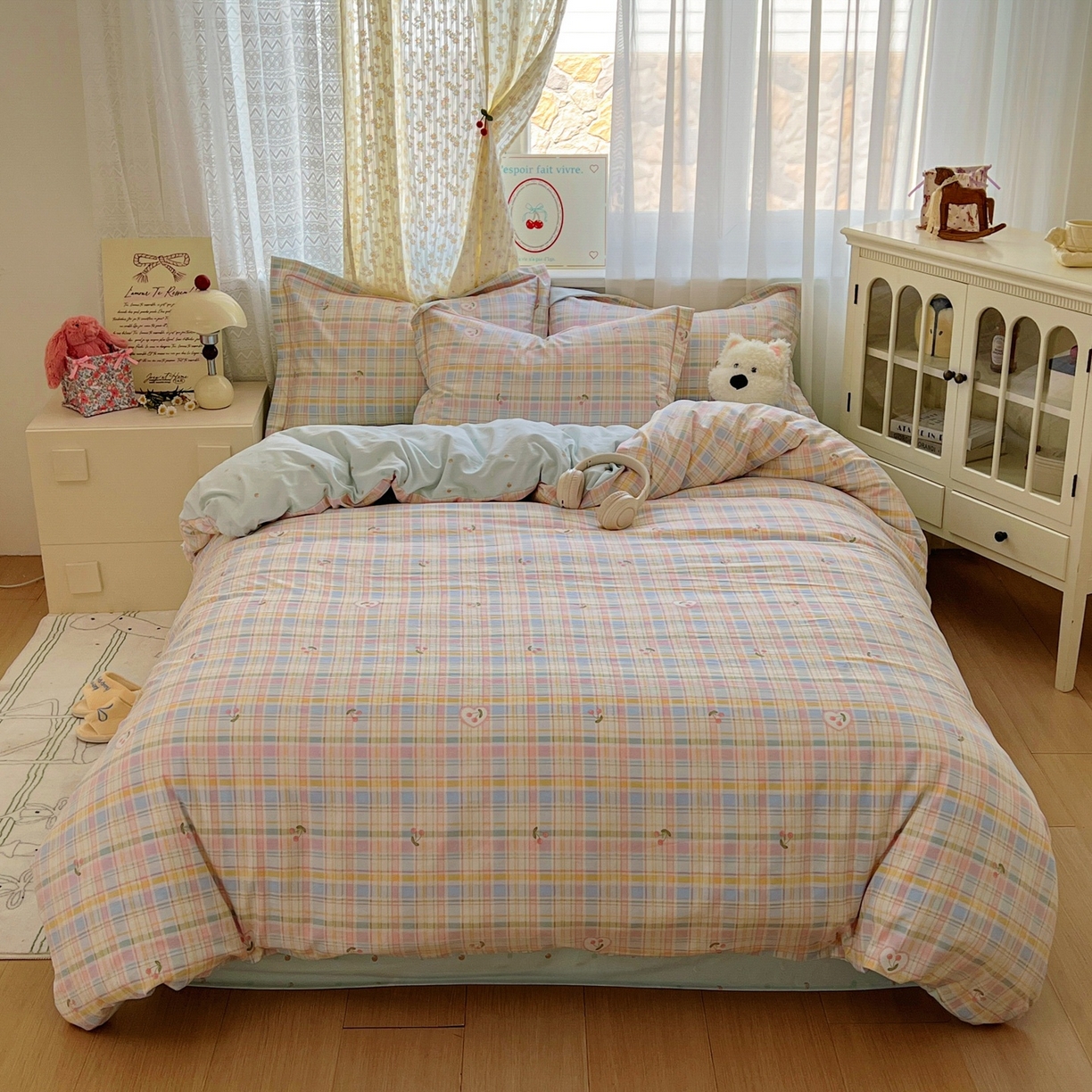 91家纺网 家纺一手货源 找家纺 亨通家纺 2025新款爆款韩国小布袋古法水洗棉云感棉四件套【提供买家秀】 绚烂