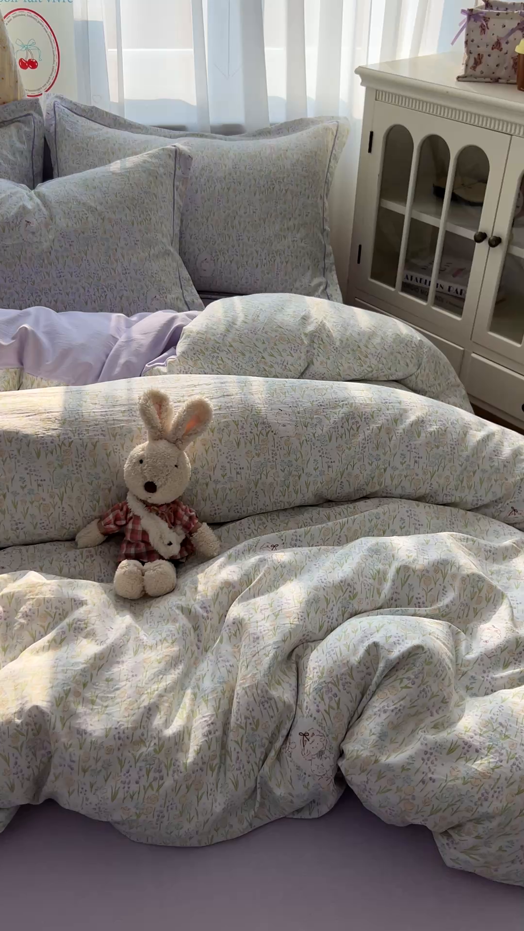 91家纺网 家纺一手货源 找家纺 亨通家纺 2025新款爆款韩国小布袋古法水洗棉云感棉四件套【提供买家秀】 薰衣草