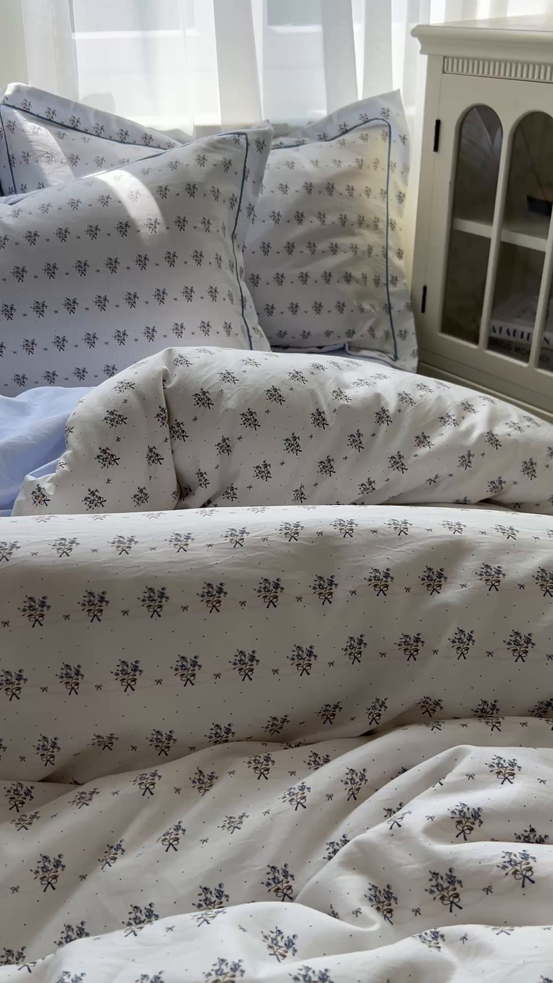 91家纺网 家纺一手货源 找家纺 亨通家纺 2025新款爆款韩国小布袋古法水洗棉云感棉四件套【提供买家秀】 一帘幽梦-米