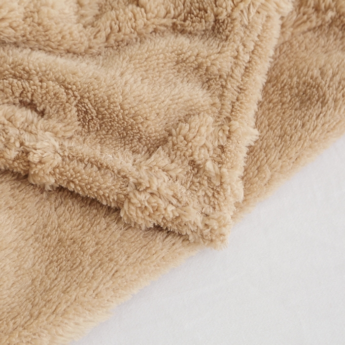 91家纺网 家纺一手货源 找家纺 栩裕纺织 2024新款蝴蝶提花卷边款多功能毛毯 咖色-卷边款