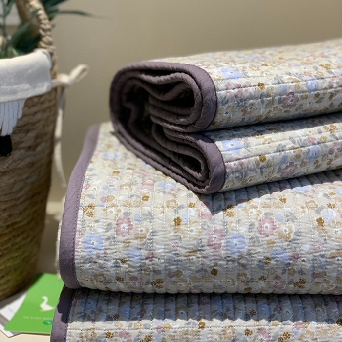 91家纺网 家纺一手货源 找家纺 汇庭 2025新款亲肤舒适全棉纯棉床盖三件套 紫风铃