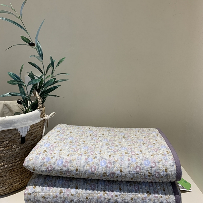 91家纺网 家纺一手货源 找家纺 汇庭 2025新款亲肤舒适全棉纯棉床盖三件套 紫风铃