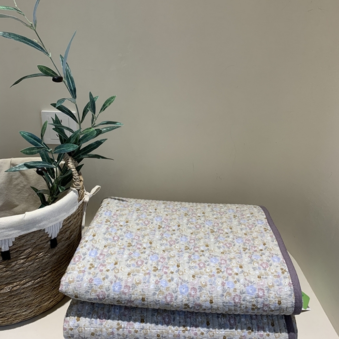 91家纺网 家纺一手货源 找家纺 汇庭 2025新款亲肤舒适全棉纯棉床盖三件套 紫风铃