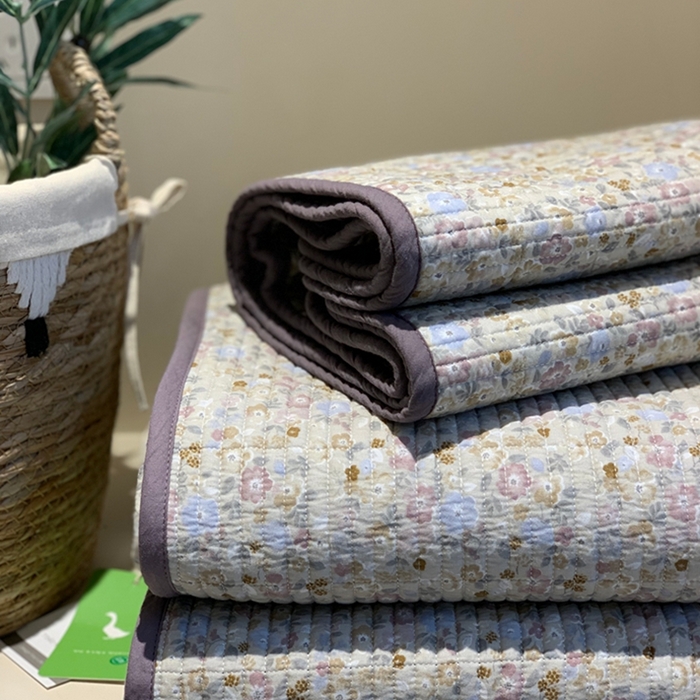 91家纺网 家纺一手货源 找家纺 汇庭 2025新款亲肤舒适全棉纯棉床盖三件套 紫风铃