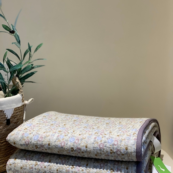 91家纺网 家纺一手货源 找家纺 汇庭 2025新款亲肤舒适全棉纯棉床盖三件套 紫风铃