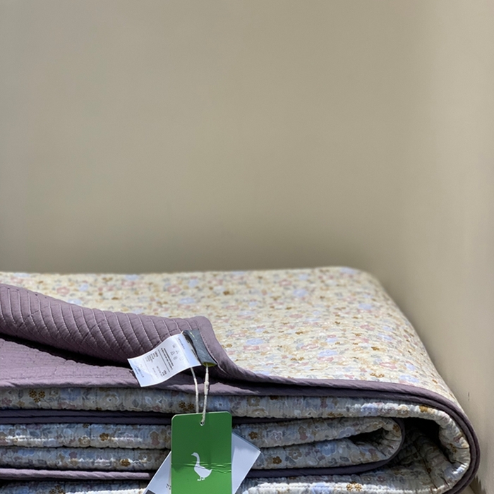 91家纺网 家纺一手货源 找家纺 汇庭 2025新款亲肤舒适全棉纯棉床盖三件套 紫风铃