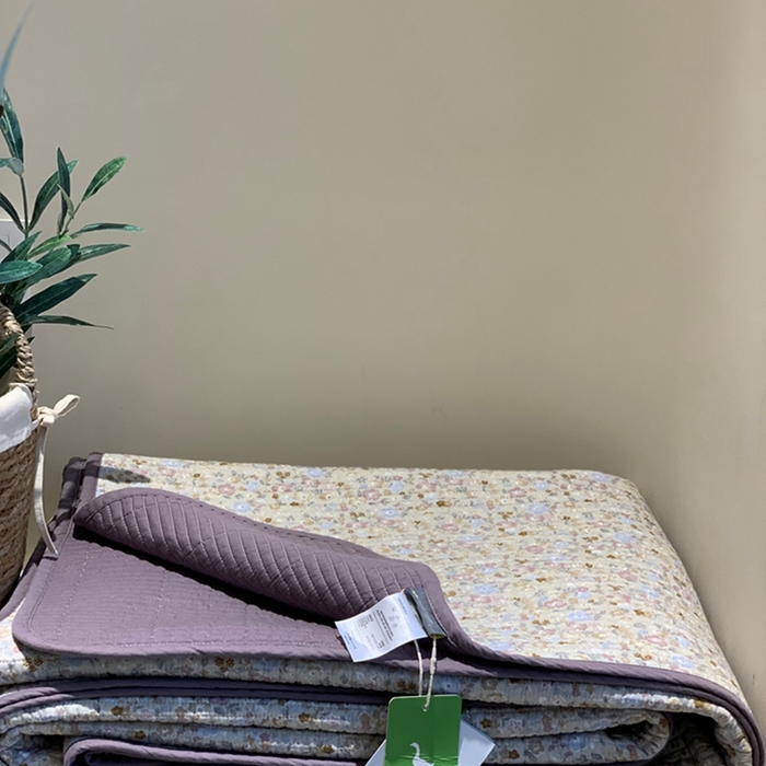 91家纺网 家纺一手货源 找家纺 汇庭 2025新款亲肤舒适全棉纯棉床盖三件套 紫风铃