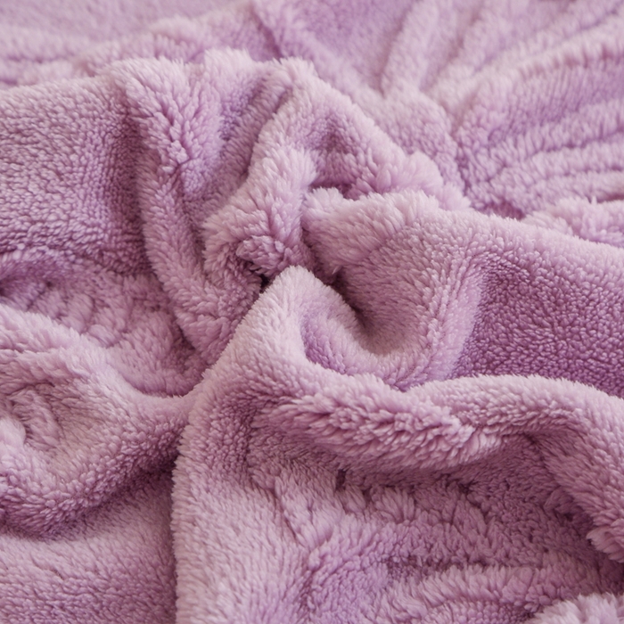 91家纺网 家纺一手货源 找家纺 栩裕纺织 2024新款蝴蝶提花卷边款多功能毛毯 莫奈紫-卷边款