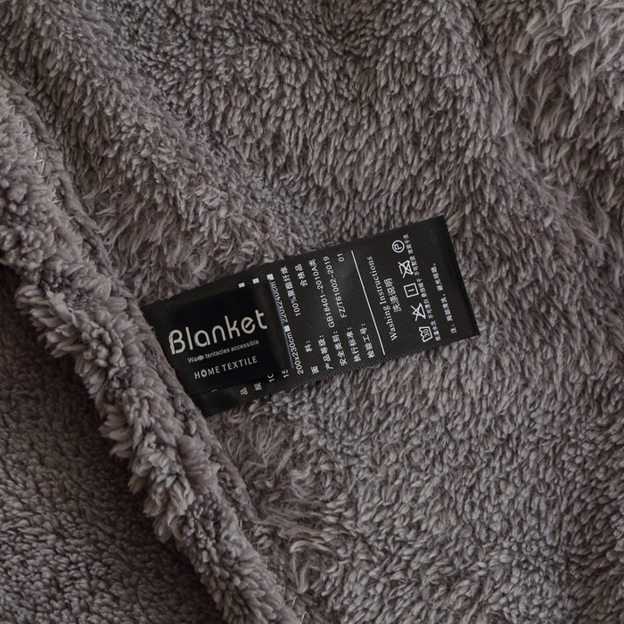 91家纺网 家纺一手货源 找家纺 栩裕纺织 2024新款蝴蝶提花卷边款多功能毛毯 深灰-卷边款