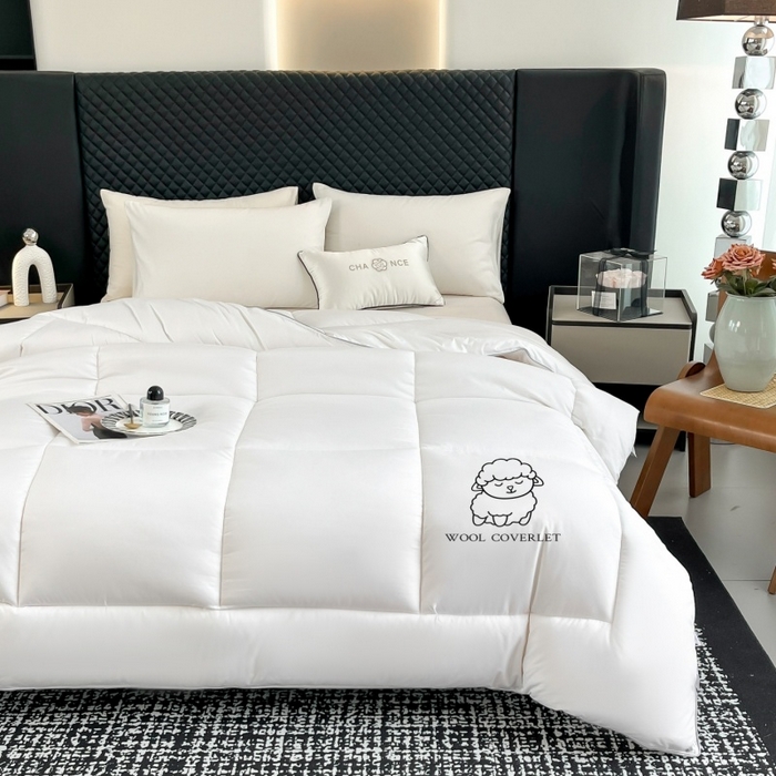 91家纺网 家纺一手货源 找家纺 （总）爱宝被业 2025新款亲肤舒适A类100%羊毛填充亲肤棉羊毛被被子被芯