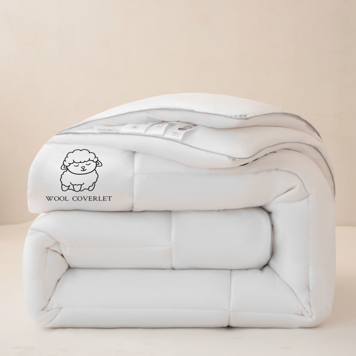 91家纺网 家纺一手货源 找家纺 （总）爱宝被业 2025新款亲肤舒适A类100%羊毛填充亲肤棉羊毛被被子被芯