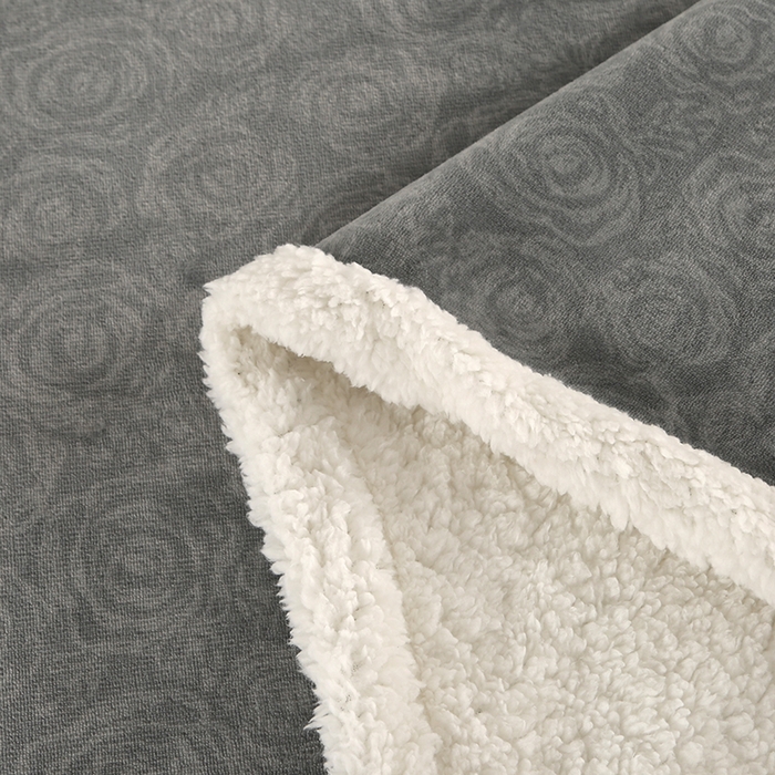 91家纺网 家纺一手货源 找家纺 栩裕纺织 2025新款富贵绒羊羔绒多功能毛毯盖毯 灰色