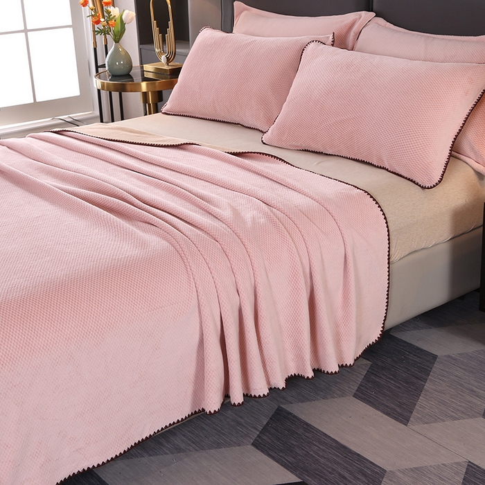 91家纺网 家纺一手货源 找家纺 （总）栩裕纺织 2025新款锦绒提花牛奶绒毛毯法兰绒毯子