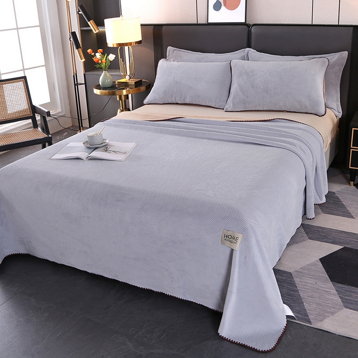 91家纺网 家纺一手货源 找家纺 栩裕纺织 2025新款锦绒提花牛奶绒毛毯法兰绒毯子 宾利灰