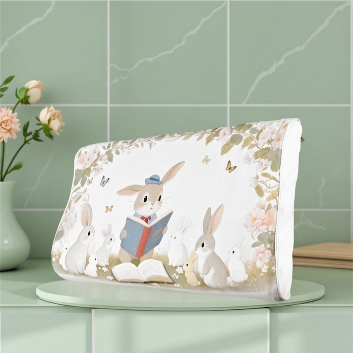 91家纺网 家纺一手货源 找家纺 （总）小猫派 2025秋冬印花儿童高低枕可水洗亲水棉枕芯（新款9.1号有货）