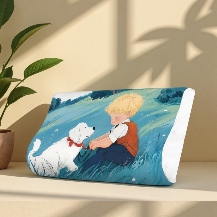 91家纺网 家纺一手货源 找家纺 （总）小猫派 2025秋冬印花儿童高低枕可水洗亲水棉枕芯（新款9.1号有货）