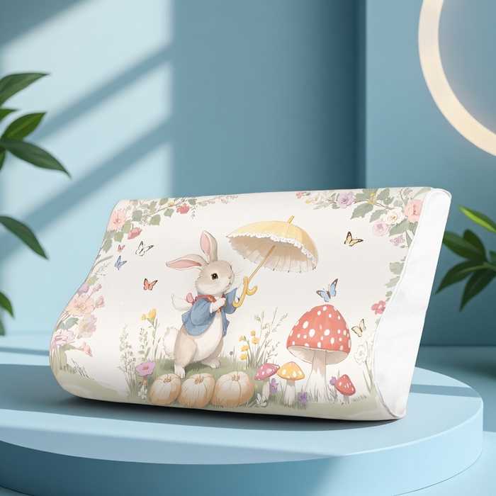 91家纺网 家纺一手货源 找家纺 （总）小猫派 2025秋冬印花儿童高低枕可水洗亲水棉枕芯（新款9.1号有货）