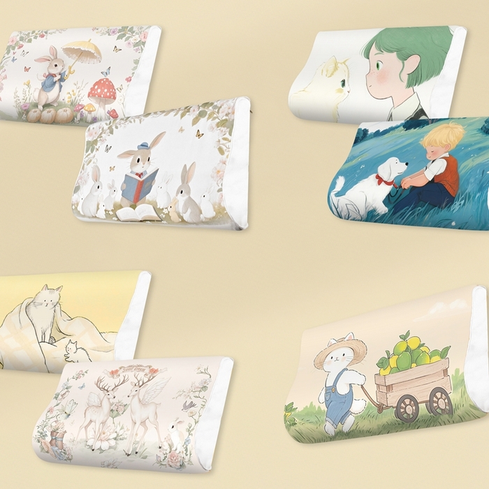 小猫派 2025秋冬印花儿童高低枕可水洗亲水棉枕芯（新款9.1号有货） 组合图