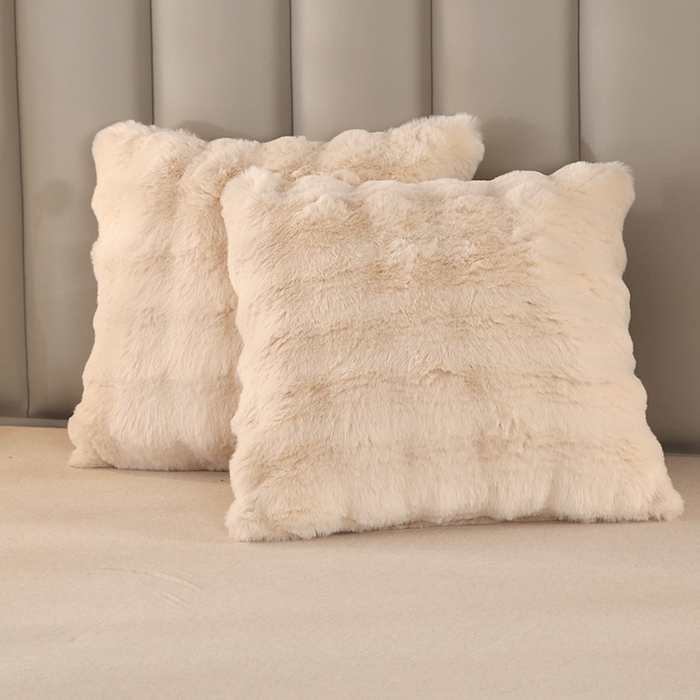 91家纺网 家纺一手货源 找家纺 栩裕纺织 2025新款纯色托斯卡纳兔毛大泡泡绒毛毯 米杏