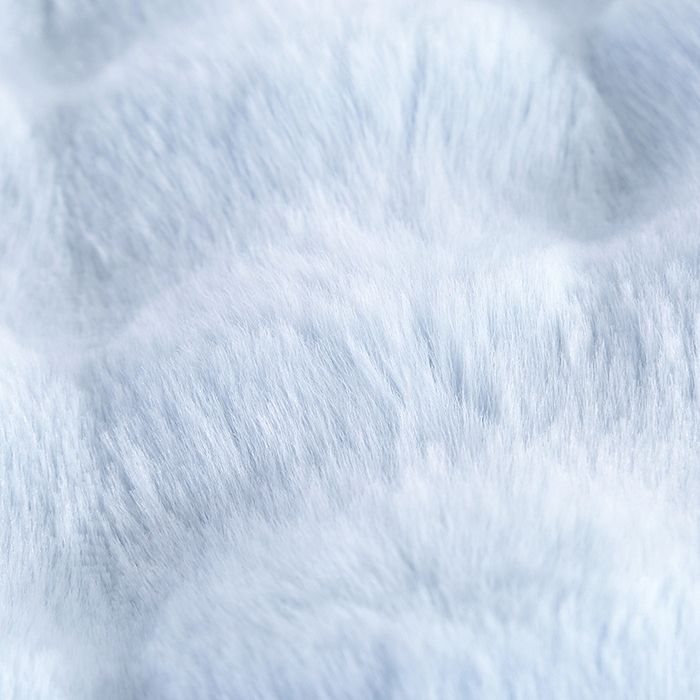 91家纺网 家纺一手货源 找家纺 栩裕纺织 2025新款纯色托斯卡纳兔毛大泡泡绒毛毯 浅兰