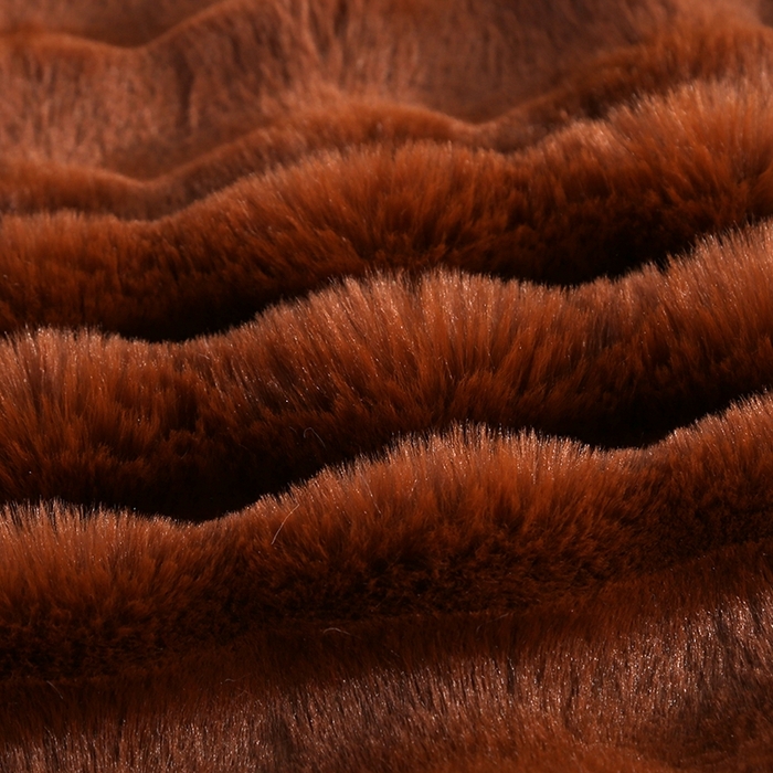 91家纺网 家纺一手货源 找家纺 栩裕纺织 2025新款纯色托斯卡纳兔毛大泡泡绒毛毯 深咖啡