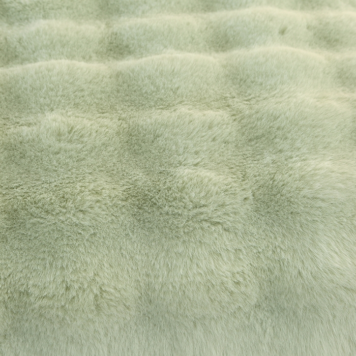 91家纺网 家纺一手货源 找家纺 栩裕纺织 2025新款纯色托斯卡纳兔毛大泡泡绒毛毯 清新绿