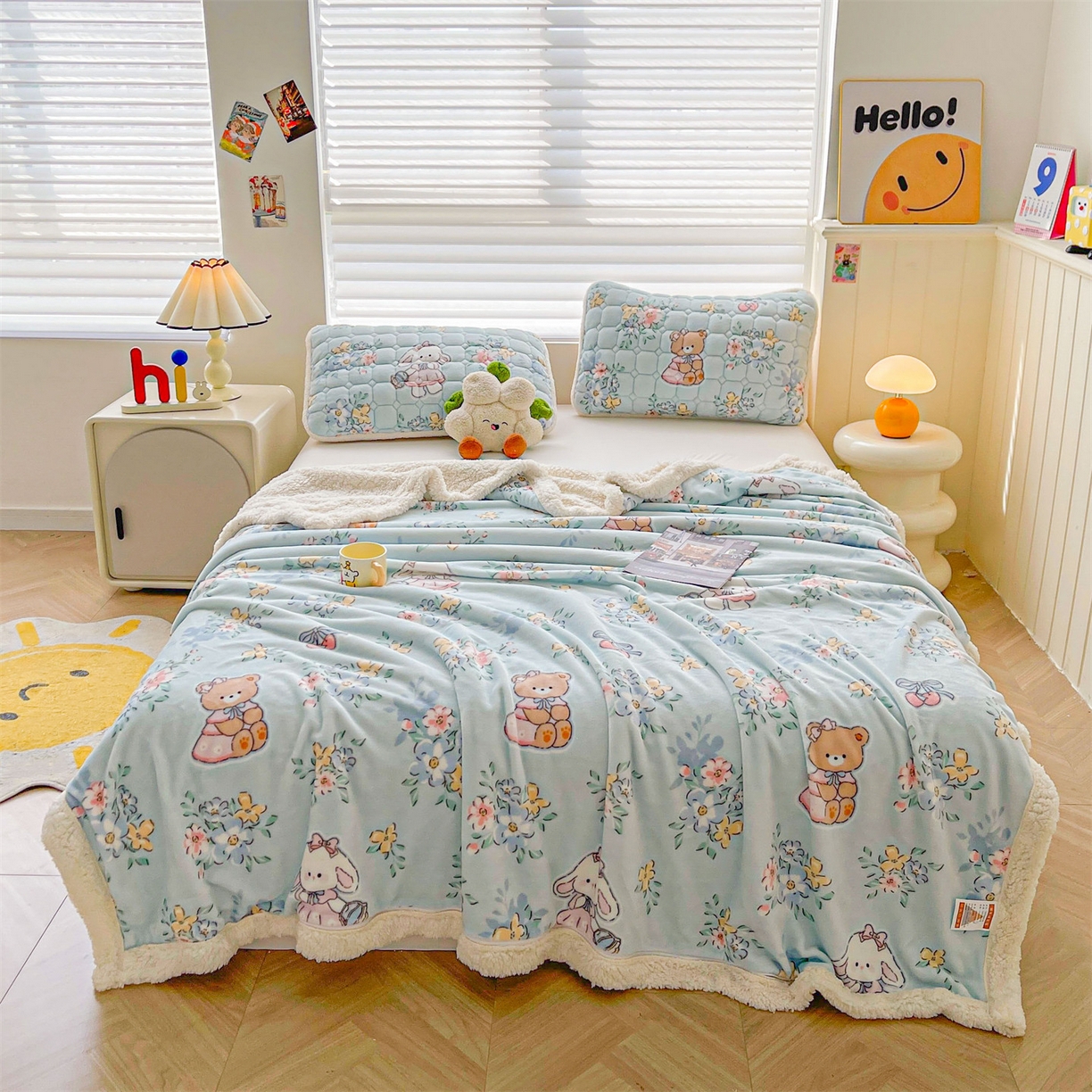 91家纺网 家纺一手货源 找家纺 （总）雯豆家纺 2025新款双面暖绒多功能被套毯盖毯毯子