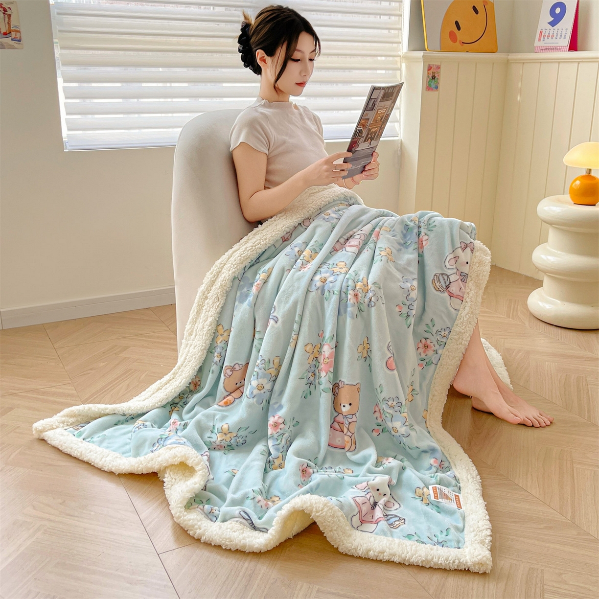 91家纺网 家纺一手货源 找家纺 （总）雯豆家纺 2025新款双面暖绒多功能被套毯盖毯毯子