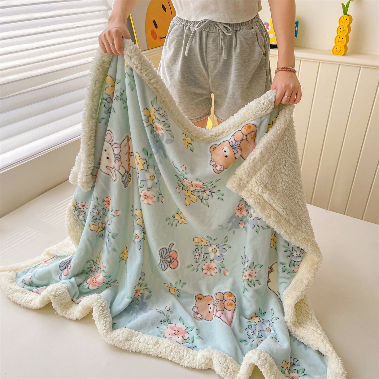 91家纺网 家纺一手货源 找家纺 （总）雯豆家纺 2025新款双面暖绒多功能被套毯盖毯毯子