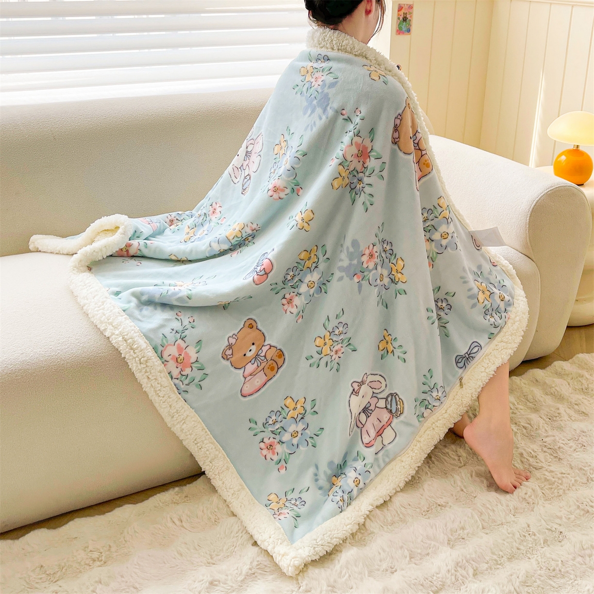 91家纺网 家纺一手货源 找家纺 （总）雯豆家纺 2025新款双面暖绒多功能被套毯盖毯毯子