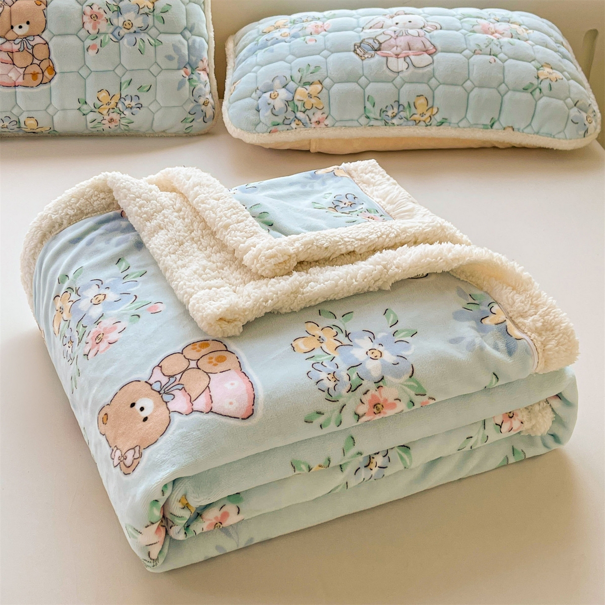 91家纺网 家纺一手货源 找家纺 （总）雯豆家纺 2025新款双面暖绒多功能被套毯盖毯毯子