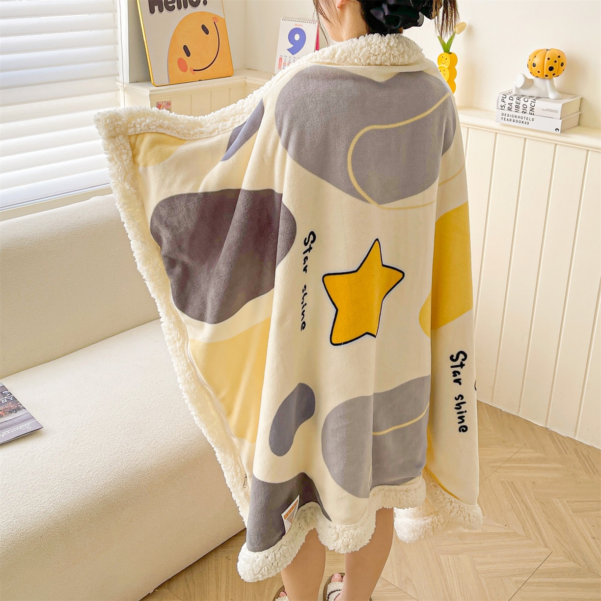 91家纺网 家纺一手货源 找家纺 （总）雯豆家纺 2025新款双面暖绒多功能被套毯盖毯毯子