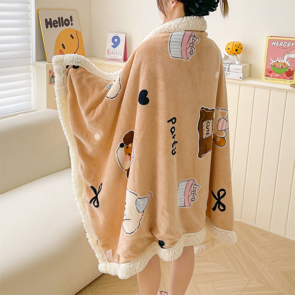 91家纺网 家纺一手货源 找家纺 （总）雯豆家纺 2025新款双面暖绒多功能被套毯盖毯毯子