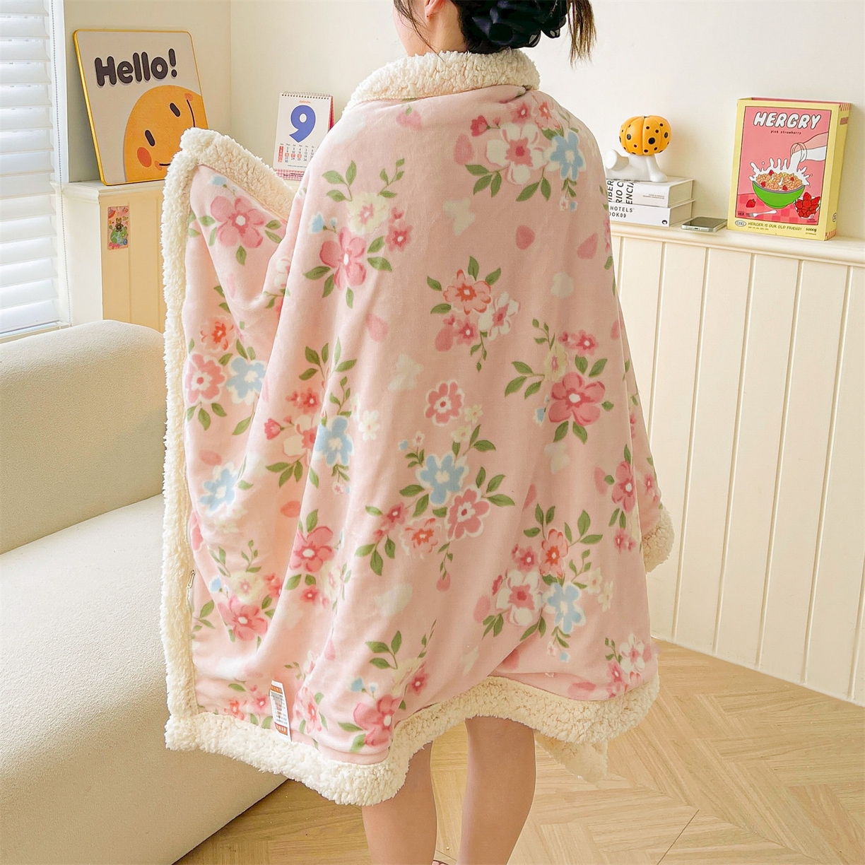 91家纺网 家纺一手货源 找家纺 （总）雯豆家纺 2025新款双面暖绒多功能被套毯盖毯毯子