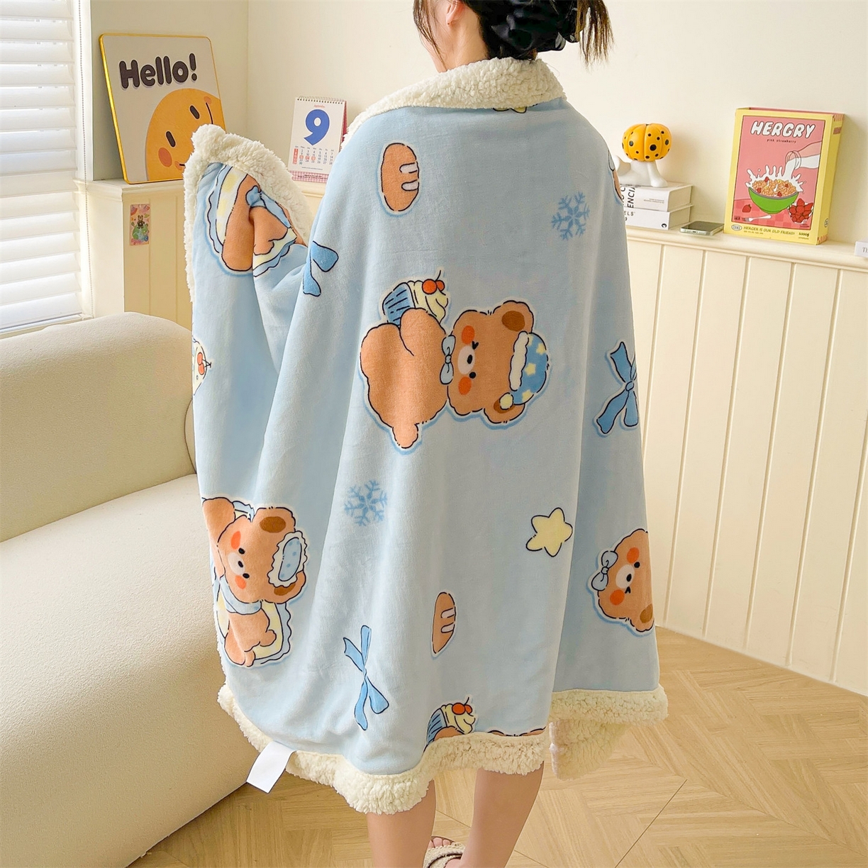 91家纺网 家纺一手货源 找家纺 （总）雯豆家纺 2025新款双面暖绒多功能被套毯盖毯毯子