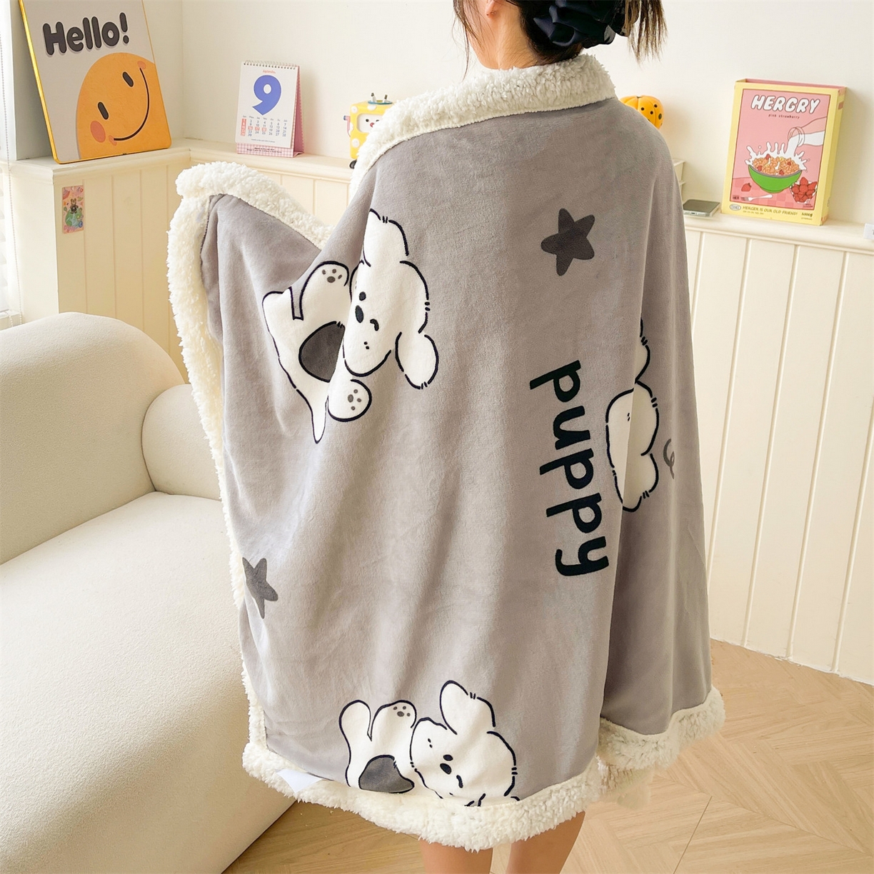 91家纺网 家纺一手货源 找家纺 （总）雯豆家纺 2025新款双面暖绒多功能被套毯盖毯毯子