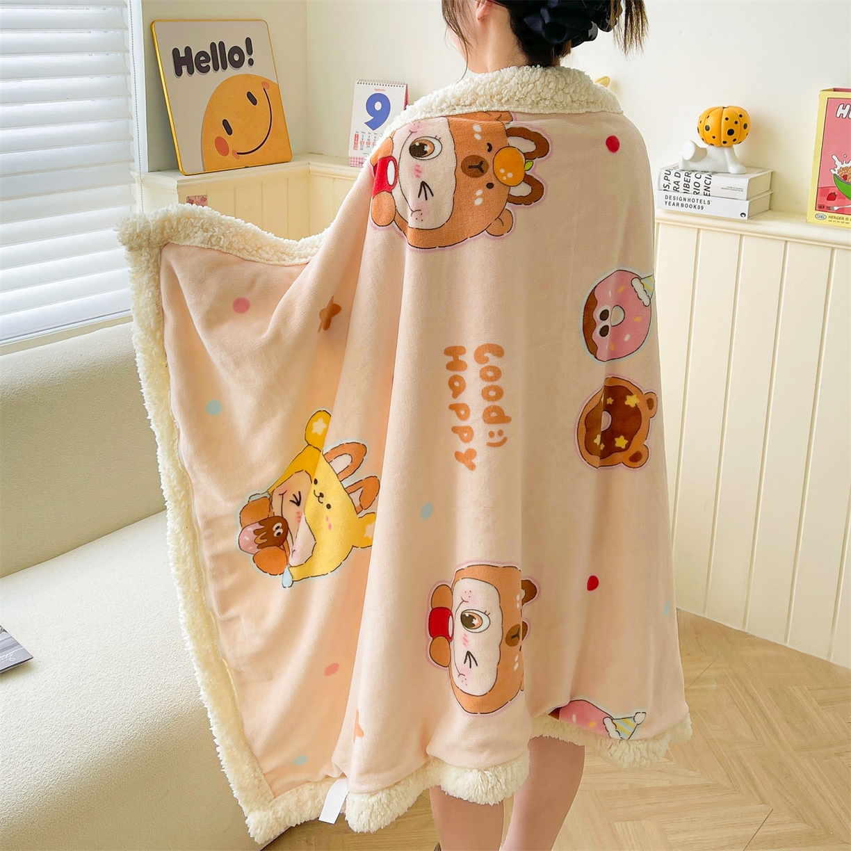 91家纺网 家纺一手货源 找家纺 （总）雯豆家纺 2025新款双面暖绒多功能被套毯盖毯毯子