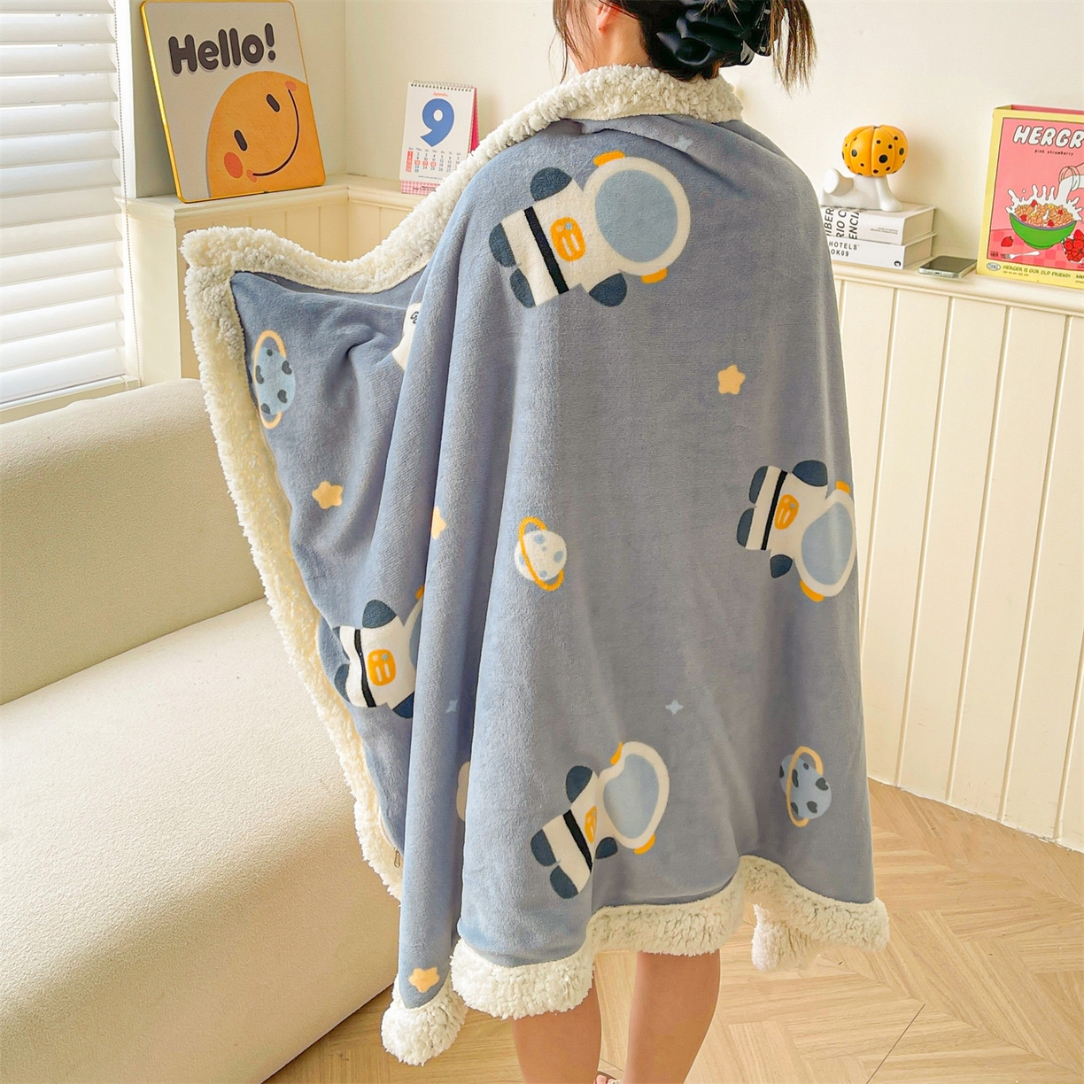 91家纺网 家纺一手货源 找家纺 （总）雯豆家纺 2025新款双面暖绒多功能被套毯盖毯毯子