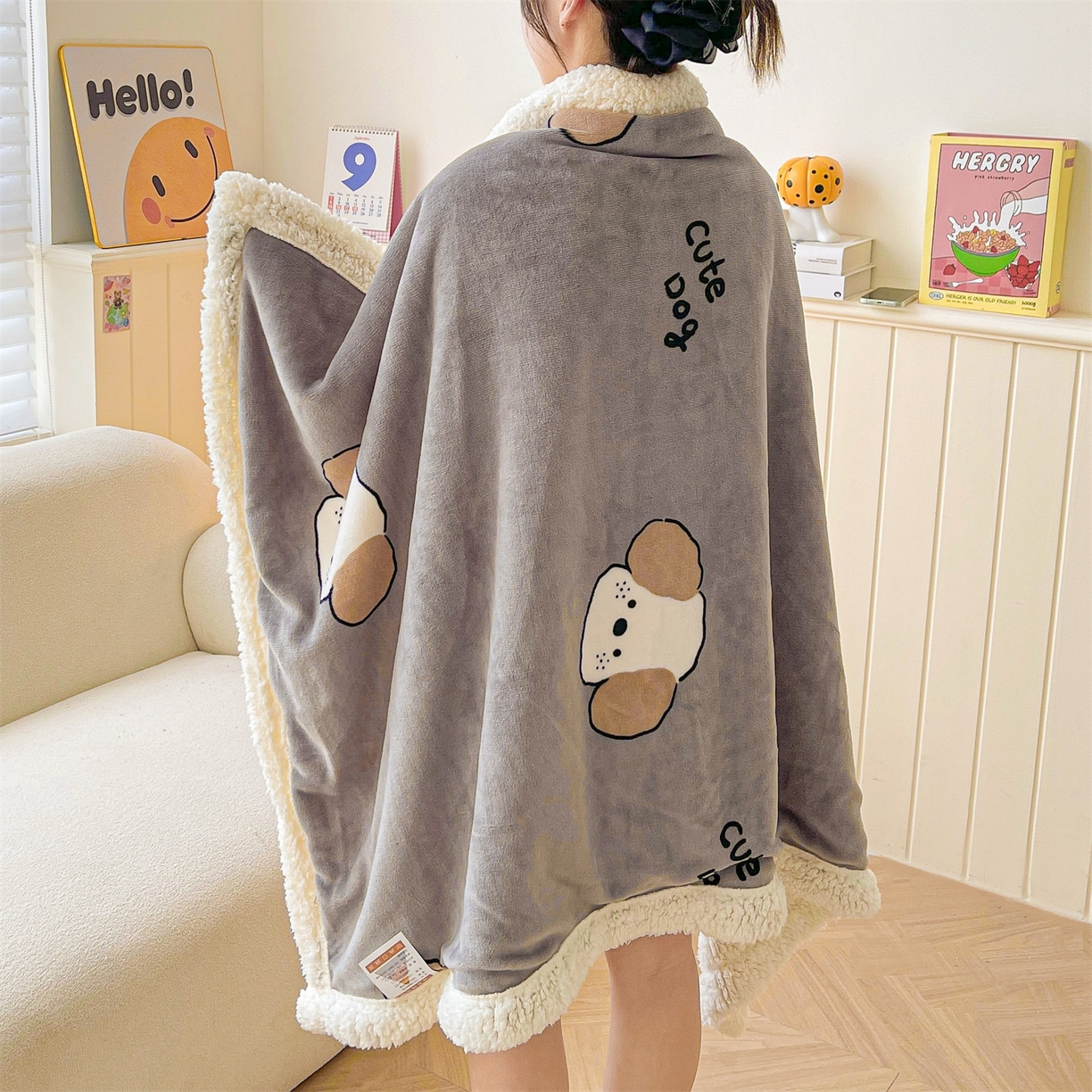 91家纺网 家纺一手货源 找家纺 （总）雯豆家纺 2025新款双面暖绒多功能被套毯盖毯毯子