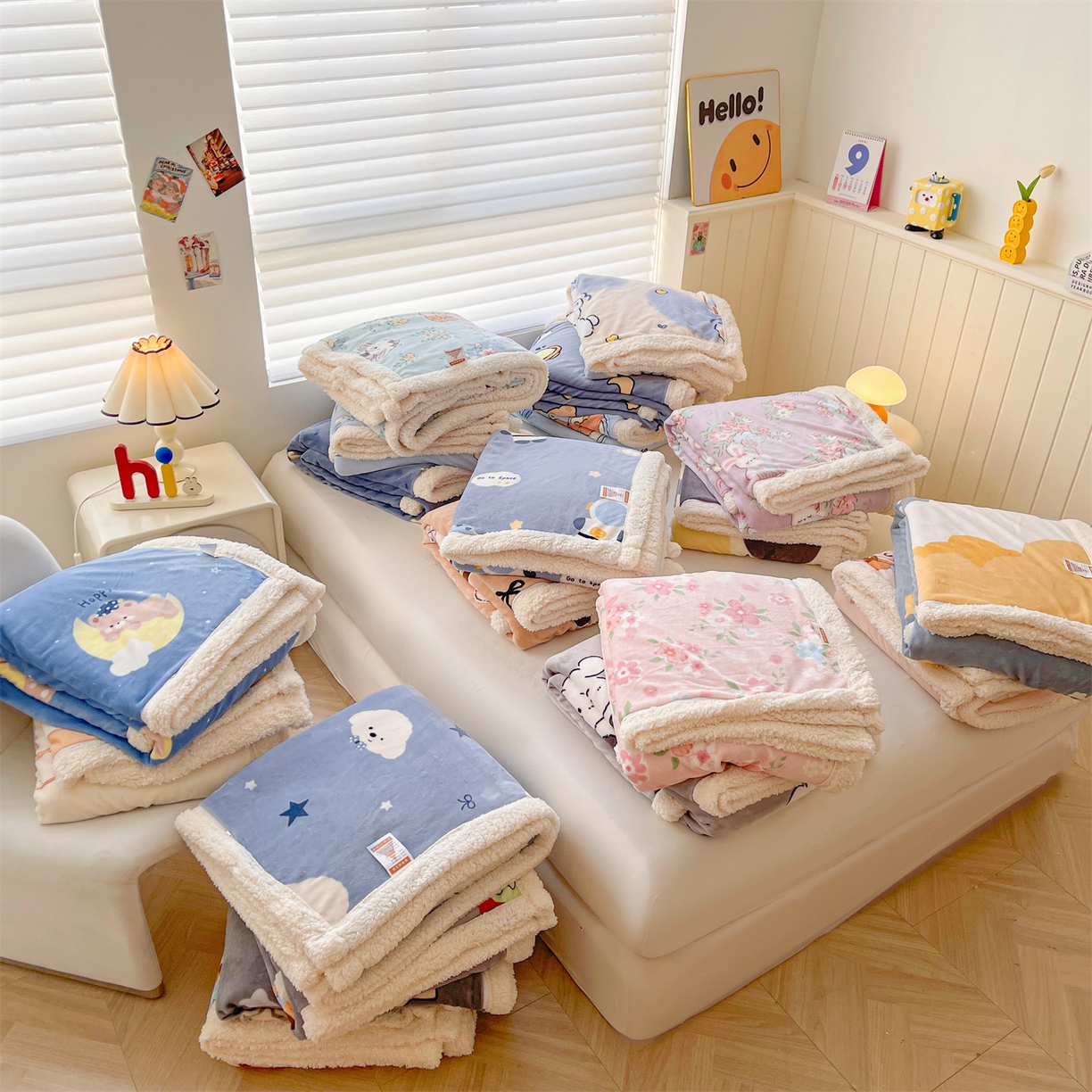 91家纺网 家纺一手货源 找家纺 （总）雯豆家纺 2025新款双面暖绒多功能被套毯盖毯毯子