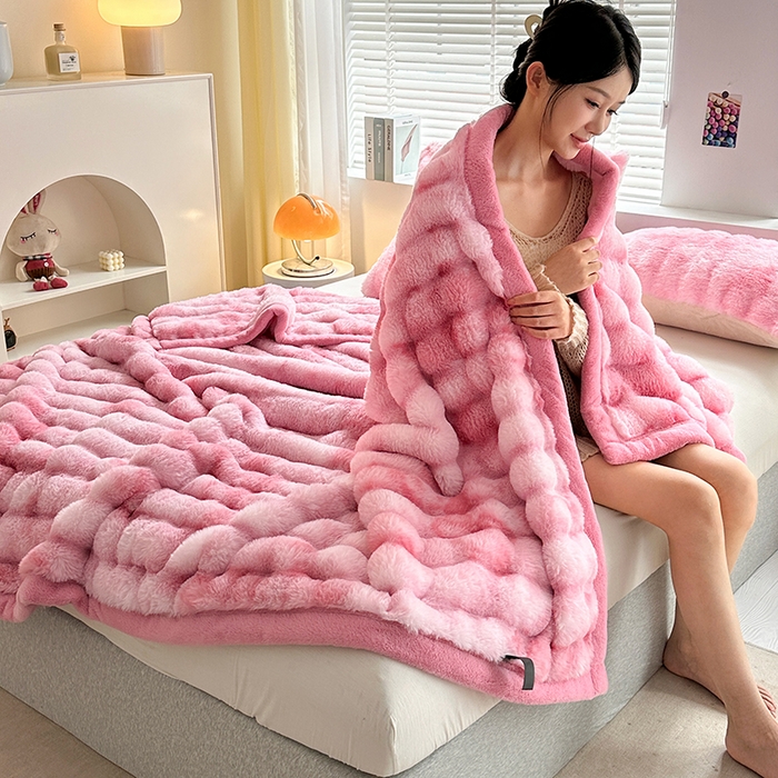 91家纺网 家纺一手货源 找家纺 （总）栩裕纺织 2025新款双面波斯绒罗马柱毛毯