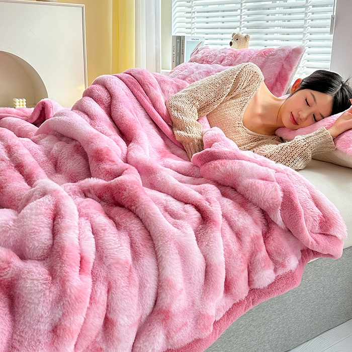 91家纺网 家纺一手货源 找家纺 （总）栩裕纺织 2025新款双面波斯绒罗马柱毛毯