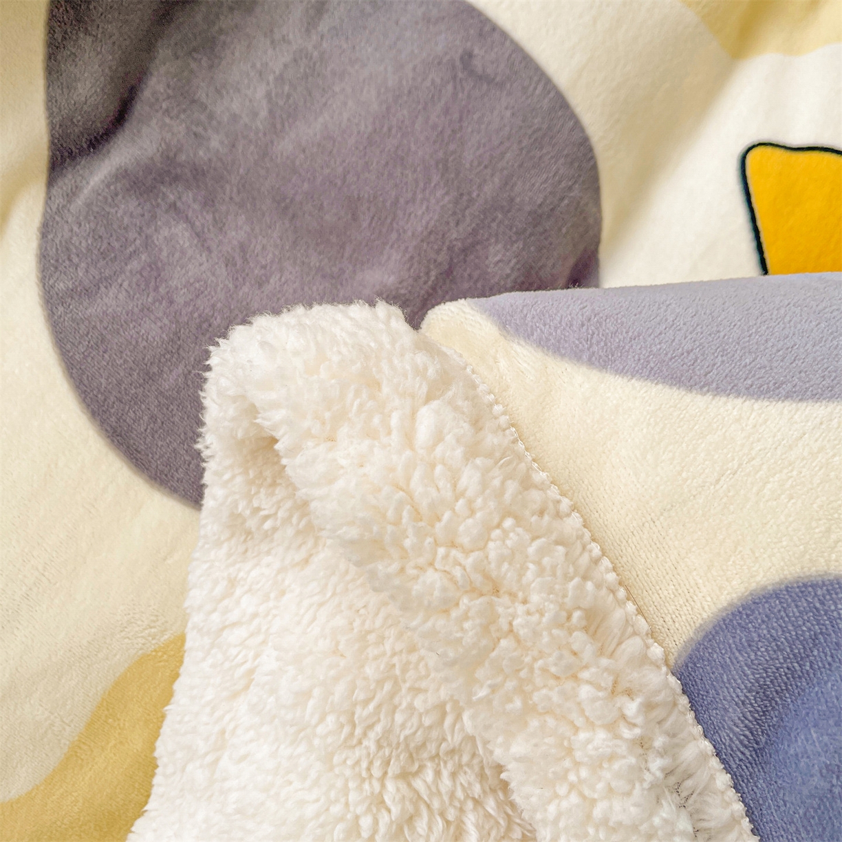 91家纺网 家纺一手货源 找家纺 雯豆家纺 2025新款双面暖绒多功能被套毯盖毯毯子 斑点星星