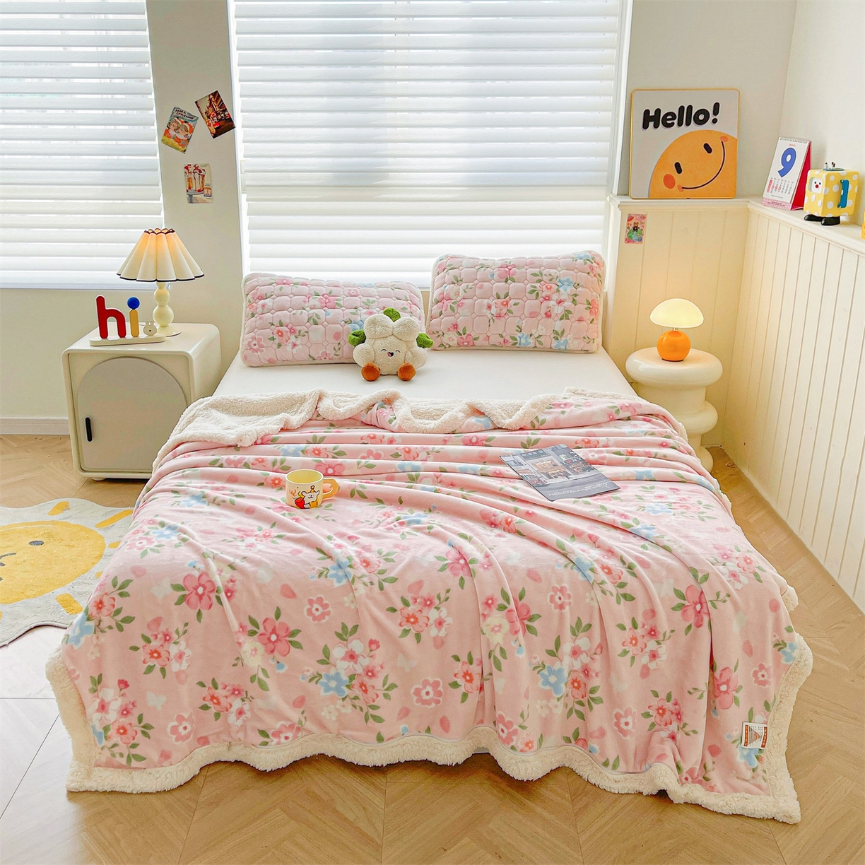 91家纺网 家纺一手货源 找家纺 雯豆家纺 2025新款双面暖绒多功能被套毯盖毯毯子 莱茵