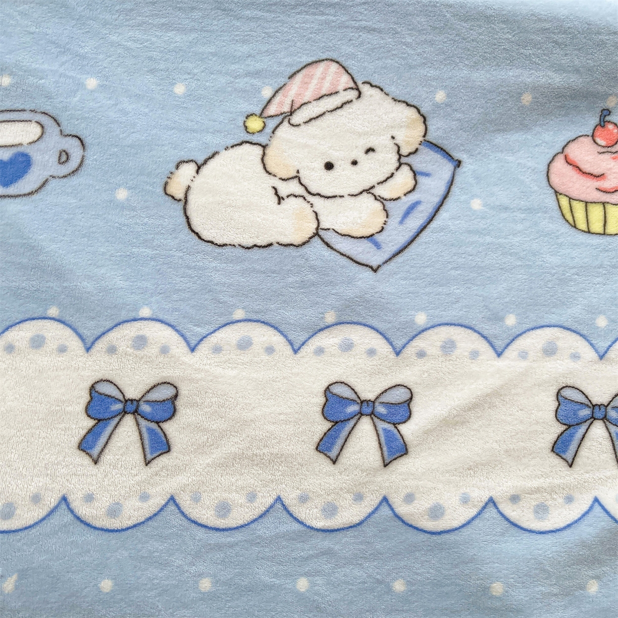 91家纺网 家纺一手货源 找家纺 雯豆家纺 2025新款双面暖绒多功能被套毯盖毯毯子 奶蓝小狗