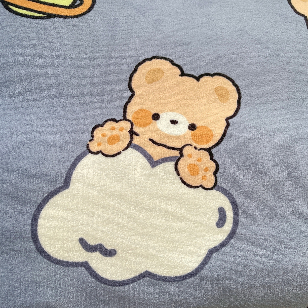 91家纺网 家纺一手货源 找家纺 雯豆家纺 2025新款双面暖绒多功能被套毯盖毯毯子 云朵熊