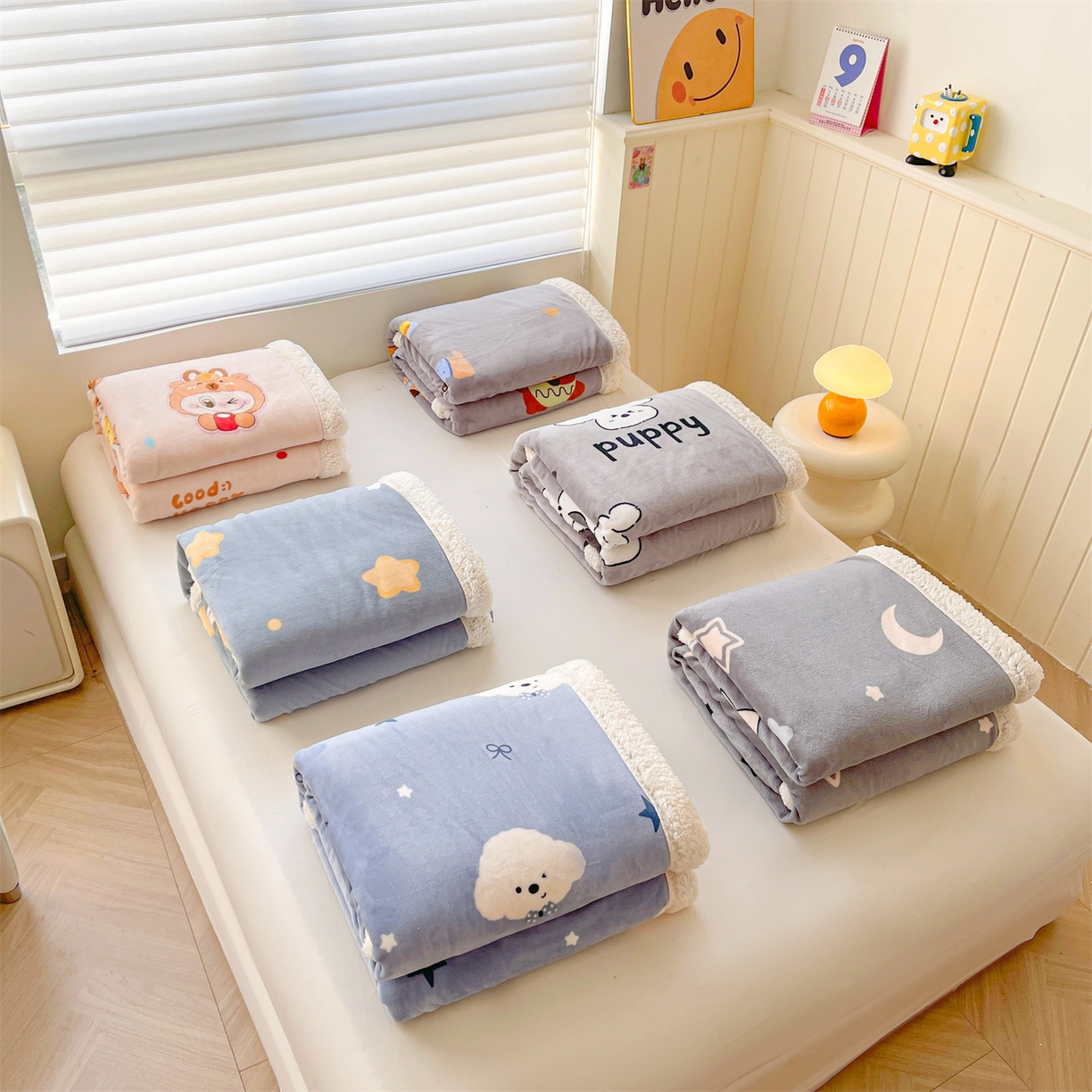 91家纺网 家纺一手货源 找家纺 雯豆家纺 2025新款双面暖绒多功能被套毯盖毯毯子 组合图仅供展示不可下单