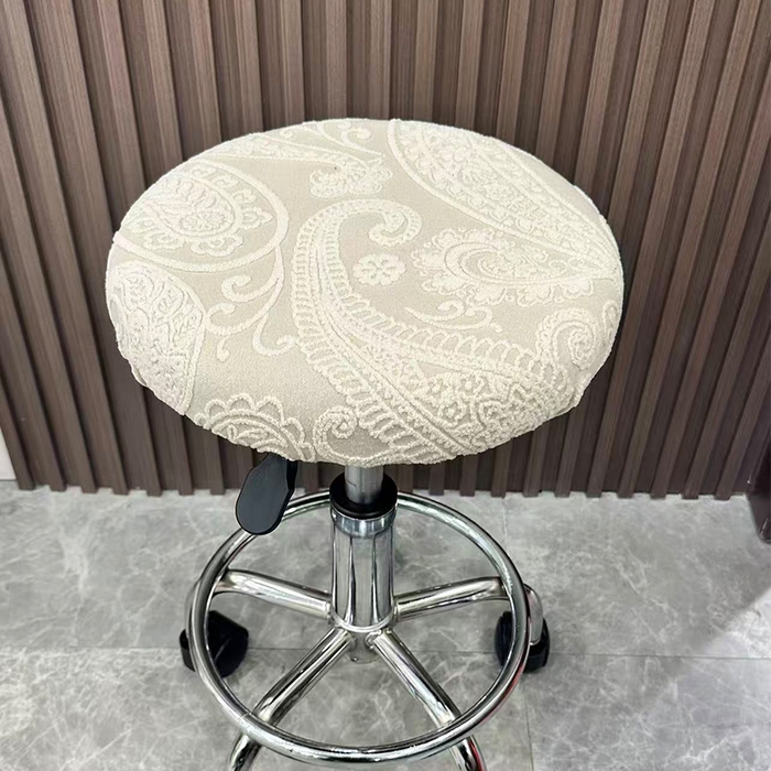 91家纺网 家纺一手货源 找家纺 逐日沙发套 2025新款提花裙摆沙发床套 裙摆沙发床套 叶沙-米白