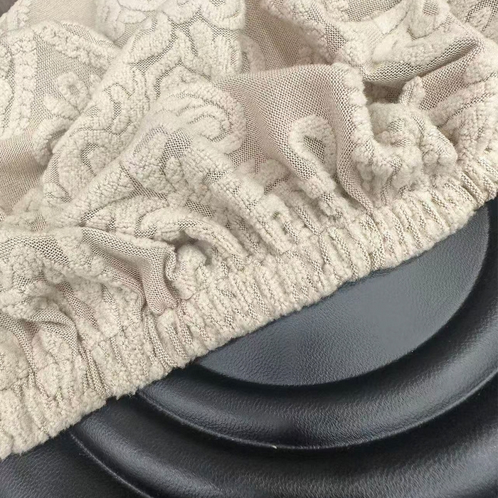 91家纺网 家纺一手货源 找家纺 逐日沙发套 2025新款提花绒针织款圆凳套-欧艺 欧艺-卡其