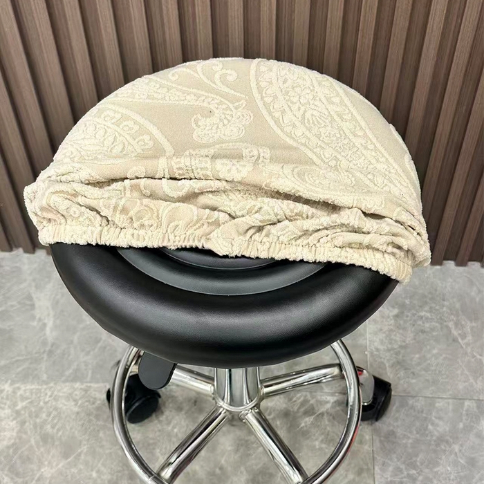 91家纺网 家纺一手货源 找家纺 逐日沙发套 2025新款提花绒针织款圆凳套-古罗 古罗-卡其